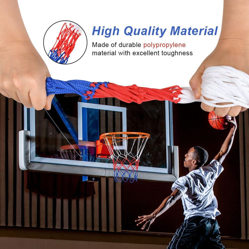 Bild im Galerie-Viewer laden, Basketbalnetten 2 stuks van stevig polypropyleen met 12 ophanglussen en 50 cm lengte voor standaard basketbalringen – basketnetten – ringnetten - happygetfit.com
