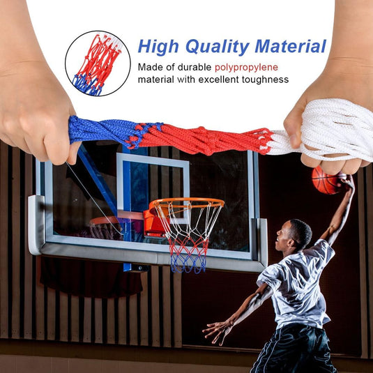 Basketbalnetten 2 stuks van stevig polypropyleen met 12 ophanglussen en 50 cm lengte voor standaard basketbalringen – basketnetten – ringnetten - happygetfit.com