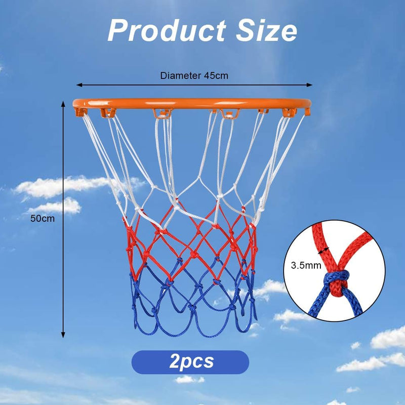 Bild im Galerie-Viewer laden, Basketbalnetten 2 stuks van stevig polypropyleen met 12 ophanglussen en 50 cm lengte voor standaard basketbalringen – basketnetten – ringnetten - happygetfit.com
