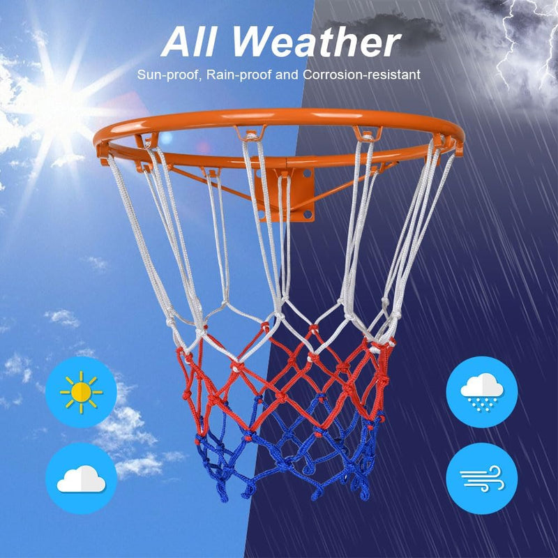Bild im Galerie-Viewer laden, Basketbalnetten 2 stuks van stevig polypropyleen met 12 ophanglussen en 50 cm lengte voor standaard basketbalringen – basketnetten – ringnetten - happygetfit.com
