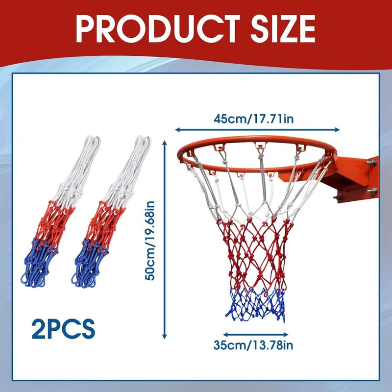 Laad afbeelding in Galerijviewer, Basketbalnetten set van 2 rood blauw wit - happygetfit.com
