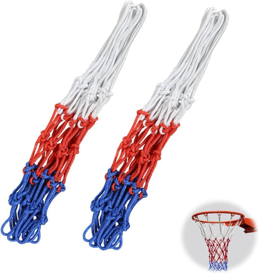 Basketbalnetten set van 2 rood blauw wit - happygetfit.com