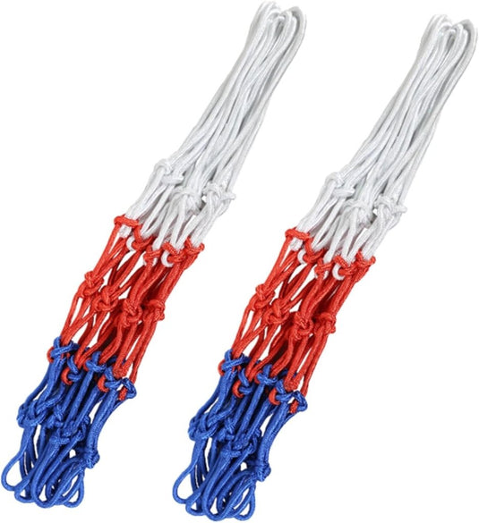 Basketbalnetten set van 2 rood blauw wit - happygetfit.com
