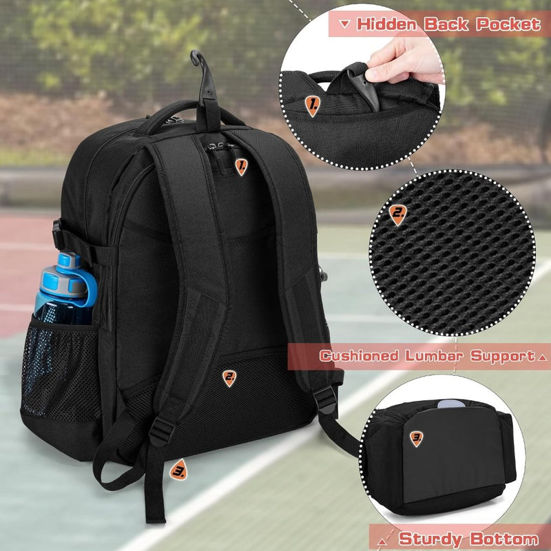 Chargez l'image dans la visionneuse de la galerie, Basketbalrugzak zwart met bal-, schoenenvak en laptopvak - happygetfit.com
