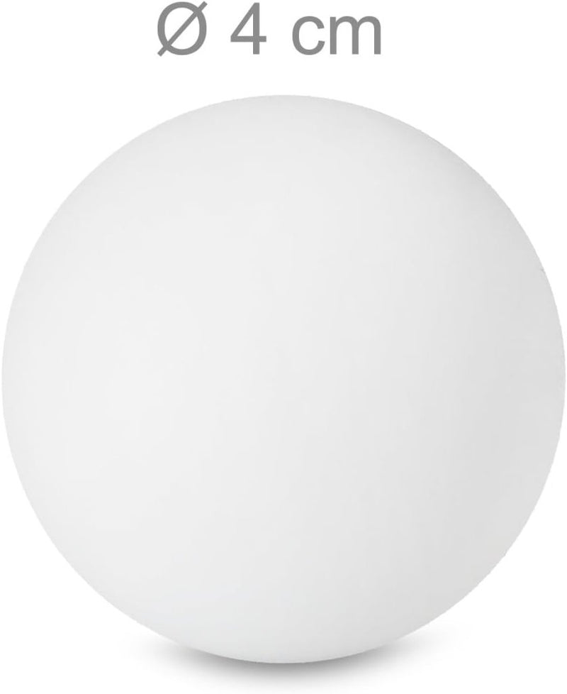 Laad afbeelding in Galerijviewer, Een veelzijdige effen witte bol met een diameter van 4 cm uit de set &quot;Speel, daag uit en knutsel&quot;, ideaal voor bierpongballetjes en meer.
