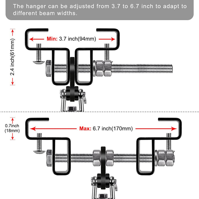 Load image into Gallery viewer, BeneLabel Punching Bag Hanger for I Beam 880 LBs Capacity Heavy Bag Mount Width Adjustable Boxing Bag Holder &amp; Steel Beam Clamp for Beam - happygetfit.com
