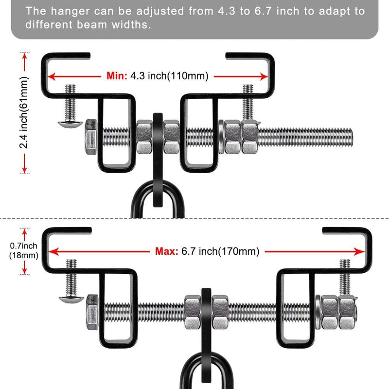 Load image into Gallery viewer, BeneLabel Punching Bag Hanger for I Beam 880 LBs Capacity Heavy Bag Mount Width Adjustable Boxing Bag Holder &amp; Steel Beam Clamp for Beam - happygetfit.com
