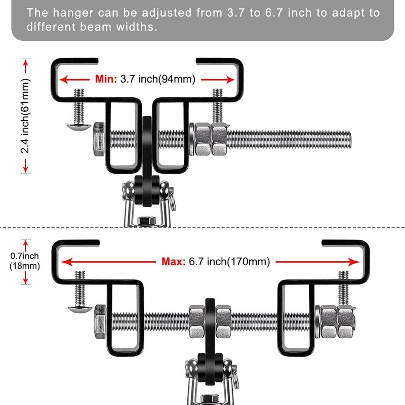 Load image into Gallery viewer, BeneLabel Punching Bag Hanger for I Beam 880 LBs Capacity Heavy Bag Mount Width Adjustable Boxing Bag Holder &amp; Steel Beam Clamp for Beam - happygetfit.com
