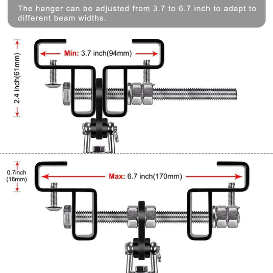 BeneLabel Punching Bag Hanger for I Beam 880 LBs Capacity Heavy Bag Mount Width Adjustable Boxing Bag Holder & Steel Beam Clamp for Beam - happygetfit.com