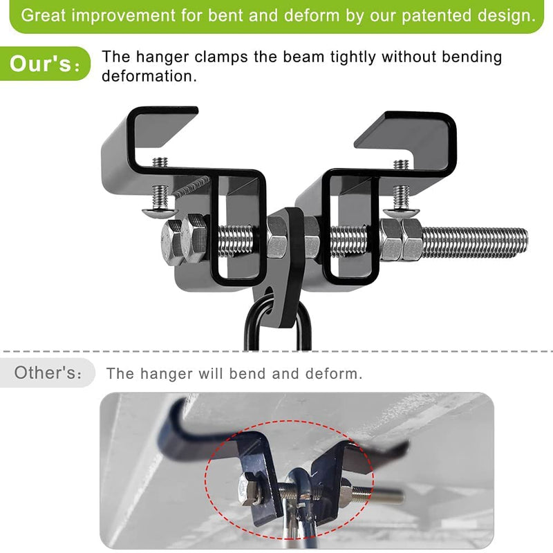 Load image into Gallery viewer, BeneLabel Punching Bag Hanger for I Beam 880 LBs Capacity Heavy Bag Mount Width Adjustable Boxing Bag Holder &amp; Steel Beam Clamp for Beam - happygetfit.com
