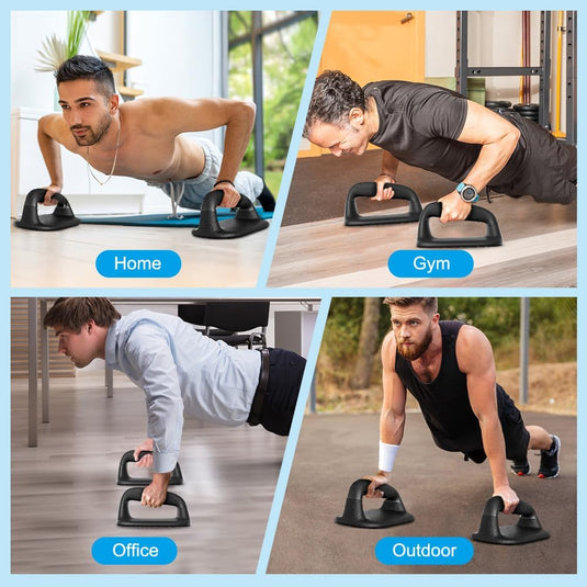 BeneLabel push-up-stangen, push-up-standaard, antislip zachte kunststof push-up-handgrepen, antislip onderlaag, roestvrij stalen steunframe, krachttrainingsapparatuur, perfect voor bodemtraining - happygetfit.com