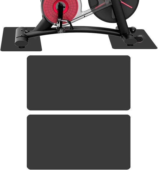 Beschermmatten fitnessapparatuur 2 stuks – 60 x 30 cm – 3 mm rubber – antislip vloermat voor hometrainer en loopband - happygetfit.com