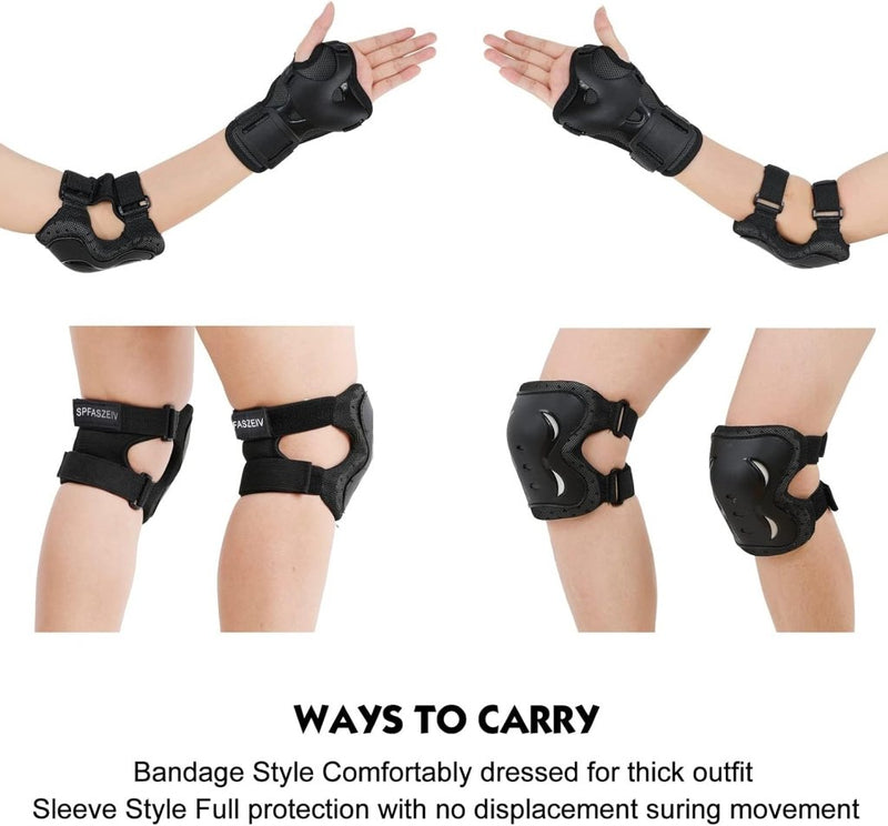 Laad afbeelding in Galerijviewer, Beschermset 6-delig voor skaten en fietsen maat M - happygetfit.com
