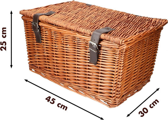 Bicycle Gear Rieten Fietsmand Voor - Rotan Fietsmand Stuur 30L - Bakkersmand 45 x 30 x 25 cm - Fietsaccessoires Volwassenen - Fietsmandje voor Oma Fiets, Stadsfiets of Transportfiets - happygetfit.com