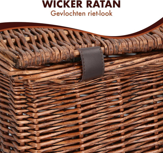 Bicycle Gear Rieten Fietsmand Voor - Rotan Fietsmand Stuur 30L - Bakkersmand 45 x 30 x 25 cm - Fietsaccessoires Volwassenen - Fietsmandje voor Oma Fiets, Stadsfiets of Transportfiets - happygetfit.com