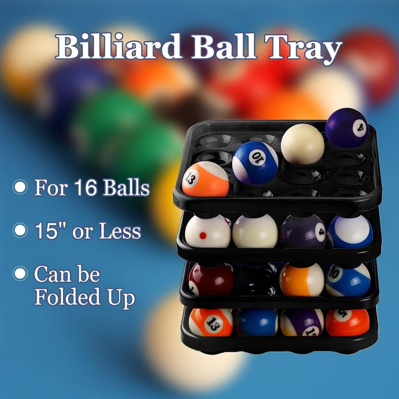 Laden Sie das Bild in Galerie -Viewer, Biljartballen dienblad voor 16 ballen zwart - happygetfit.com
