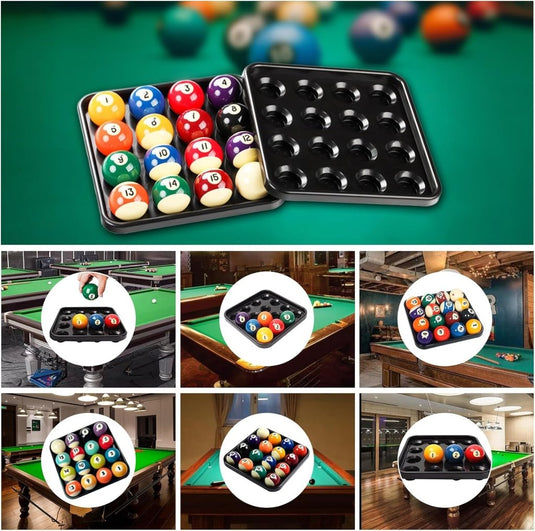 Biljartballen dienblad voor 16 ballen zwart - happygetfit.com