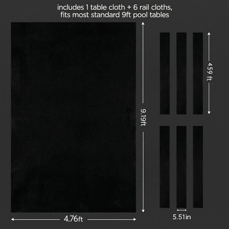Chargez l'image dans la visionneuse de la galerie, Biljartdoek voor 9 ft pooltafel zwart - happygetfit.com
