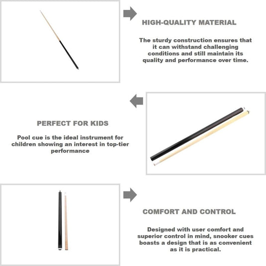 Biljartkeu 48 Inch – Lichtgewicht Pool Cue van Esdoornhout – Voor Kinderen & Beginners - happygetfit.com