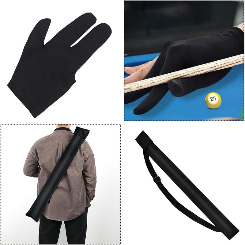 Laad afbeelding in Galerijviewer, Biljartkeu tas 80 cm zwart met handschoen - happygetfit.com
