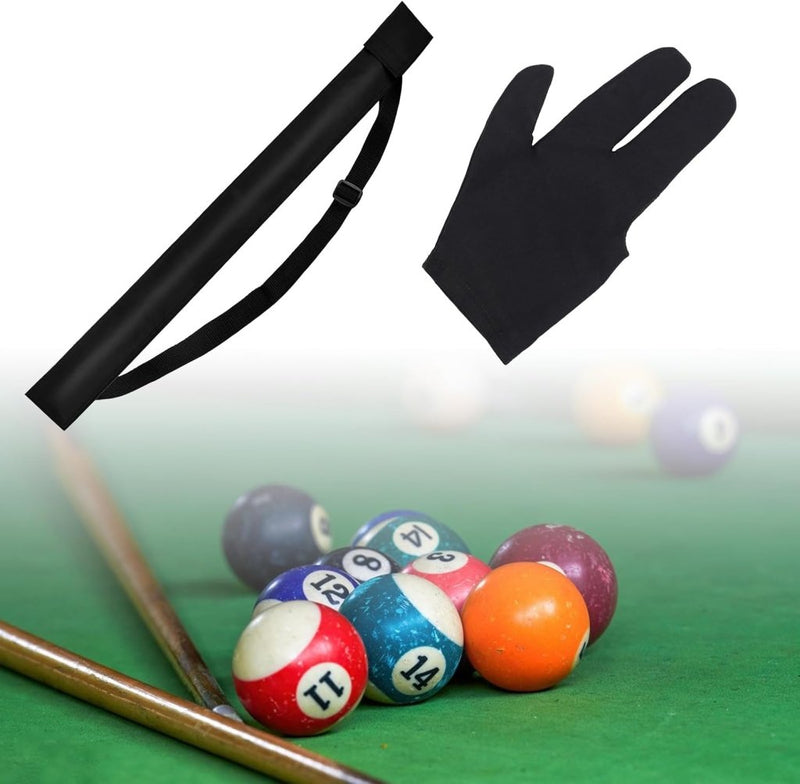 Laad afbeelding in Galerijviewer, Biljartkeu tas 80 cm zwart met handschoen - happygetfit.com
