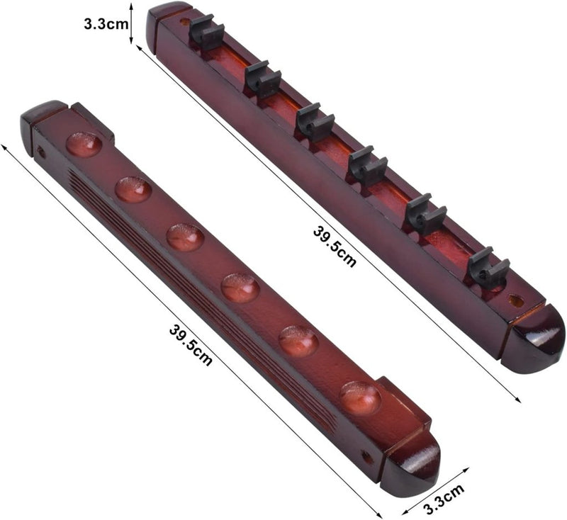 Laden Sie das Bild in Galerie -Viewer, Biljartkeu wandhouder voor 6 keuen – houten keurek voor pool en snooker - happygetfit.com
