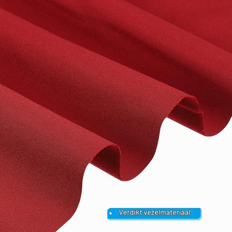 Laden Sie das Bild in Galerie -Viewer, Biljartlaken 9 ft rood met 6 bandenstroken – vervangend biljartdoek – pooltafel accessoires - happygetfit.com
