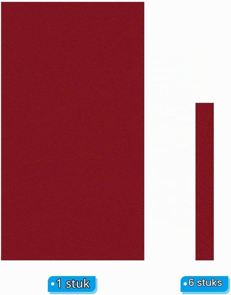 Laden Sie das Bild in Galerie -Viewer, Biljartlaken 9 ft rood met 6 bandenstroken – vervangend biljartdoek – pooltafel accessoires - happygetfit.com
