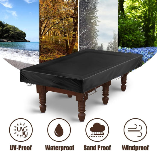 Biljarttafel hoes waterdicht 245 x 140 cm zwart - happygetfit.com