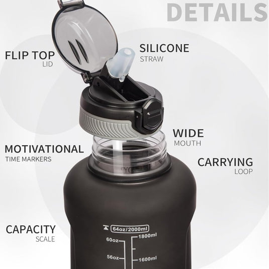 💧 Blijf gehydrateerd met deze 2 liter sportdrinkfles! - happygetfit.com