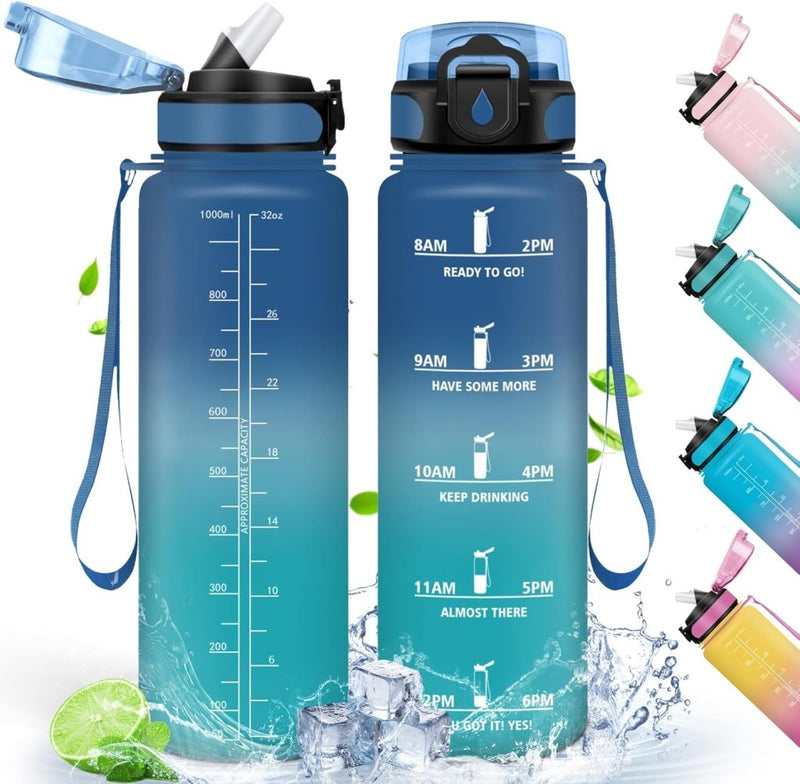 Laad afbeelding in Galerijviewer, 💧 Blijf gehydrateerd met deze BPA - vrije drinkfles van 500 ml en 1000 ml! - happygetfit.com
