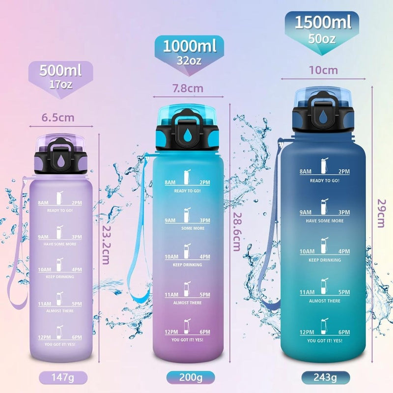 Laad afbeelding in Galerijviewer, 💧 Blijf gehydrateerd met deze BPA - vrije drinkfles van 500 ml en 1000 ml! - happygetfit.com
