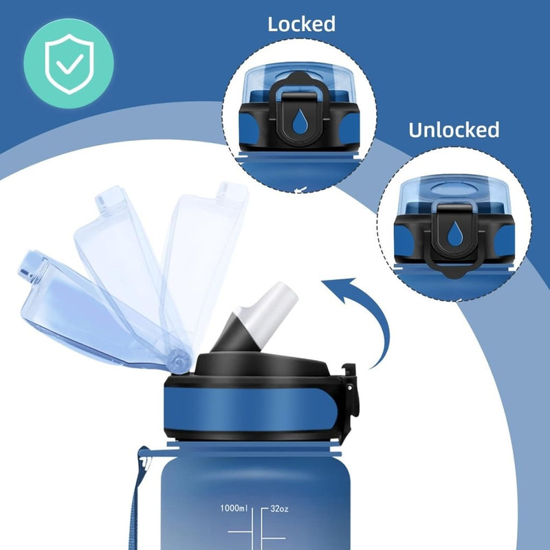 Laad afbeelding in Galerijviewer, 💧 Blijf gehydrateerd met deze BPA - vrije drinkfles van 500 ml en 1000 ml! - happygetfit.com

