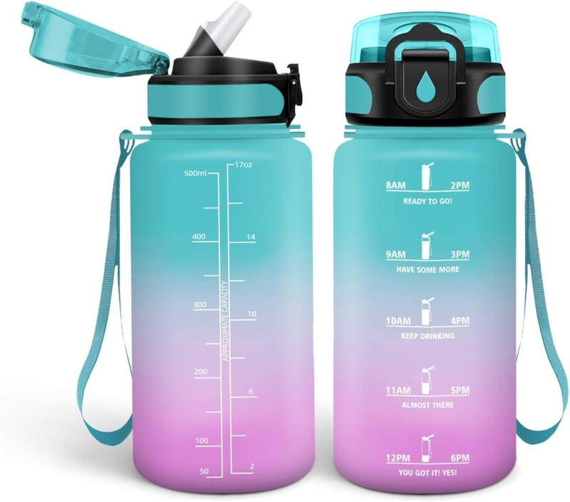 Laad afbeelding in Galerijviewer, 💧 Blijf gehydrateerd met deze BPA - vrije drinkfles van 500 ml en 1000 ml! - happygetfit.com
