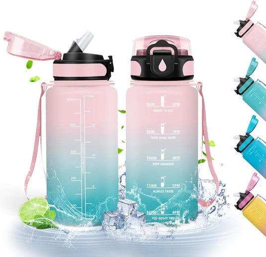 💧 Blijf gehydrateerd met deze BPA - vrije drinkfles van 500 ml en 1000 ml! - happygetfit.com
