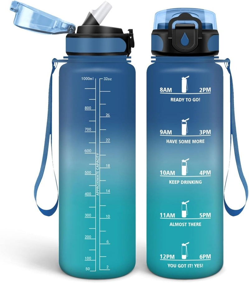 Laad afbeelding in Galerijviewer, 💧 Blijf gehydrateerd met deze BPA - vrije drinkfles van 500 ml en 1000 ml! - happygetfit.com
