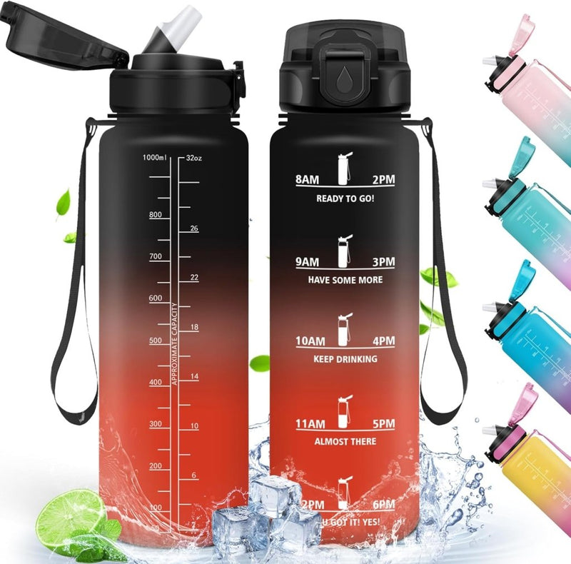 Laad afbeelding in Galerijviewer, 💧 Blijf gehydrateerd met deze BPA - vrije drinkfles van 500 ml en 1000 ml! - happygetfit.com
