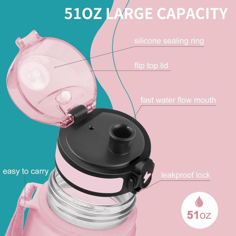 Load image into Gallery viewer, 💧 Blijf gehydrateerd met deze BPA - vrije sportwaterfles van 1.5 liter! - happygetfit.com
