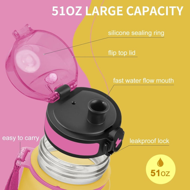 Load image into Gallery viewer, 💧 Blijf gehydrateerd met deze BPA - vrije sportwaterfles van 1.5 liter! - happygetfit.com
