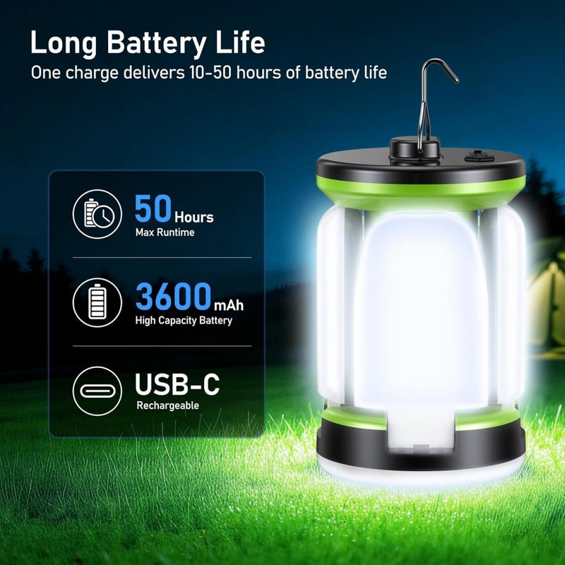 Laad afbeelding in Galerijviewer, Blukar Campinglantaarn Oplaadbaar, Campingverlichting Lamp - 7 Lichtstanden 60 LED Ultraheldere LED-Tentlamp 10+ Uur Batterijduur voor Kamperen, Noodgevallen, Vissen, Wandelen enz. - happygetfit.com
