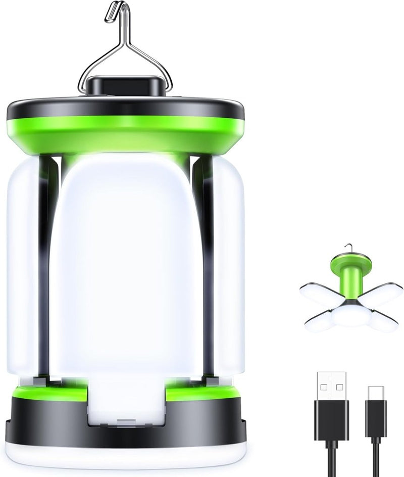 Laad afbeelding in Galerijviewer, Blukar Rechargeable Camping Lantern,Super Bright LED Camping Lights Lamp - 7 Light Modes 60 LEDs Tent Light 10+ Hrs Runtime for Hurricane,Power Outages,Emergency,Home, Camping and More - happygetfit.com
