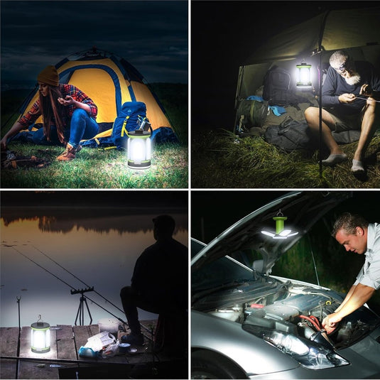 Blukar Rechargeable Camping Lantern,Super Bright LED Camping Lights Lamp - 7 Light Modes 60 LEDs Tent Light 10+ Hrs Runtime for Hurricane,Power Outages,Emergency,Home, Camping and More - happygetfit.com