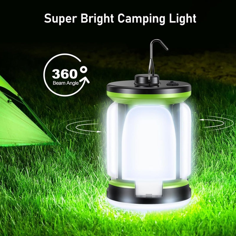 Laad afbeelding in Galerijviewer, Blukar Rechargeable Camping Lantern,Super Bright LED Camping Lights Lamp - 7 Light Modes 60 LEDs Tent Light 10+ Hrs Runtime for Hurricane,Power Outages,Emergency,Home, Camping and More - happygetfit.com
