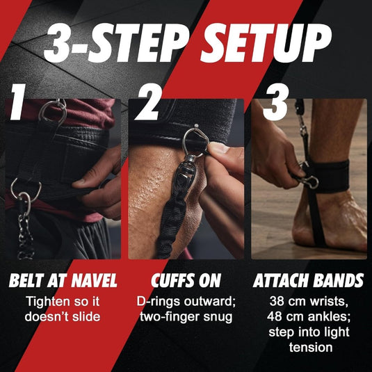 Boks weerstandsbanden set 12-delig zwart - happygetfit.com