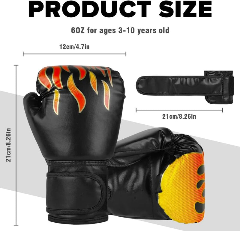 Charger l’image dans la visionneuse de galerie, Bokshandschoenen kinderen 6 oz van kunstleer met schokabsorberende schuimvulling voor boksen en kickboksen – junior bokshandschoenen – vechtsporttraining - happygetfit.com
