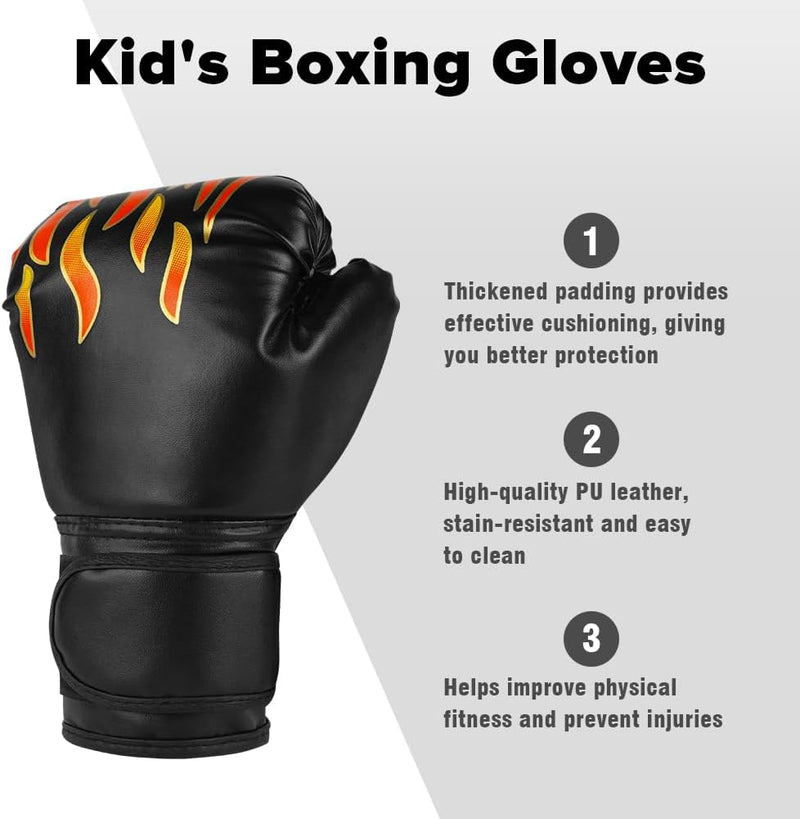 Charger l’image dans la visionneuse de galerie, Bokshandschoenen kinderen 6 oz van kunstleer met schokabsorberende schuimvulling voor boksen en kickboksen – junior bokshandschoenen – vechtsporttraining - happygetfit.com
