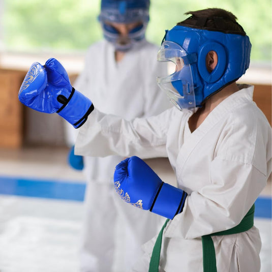 Bokshandschoenen voor kinderen, junior sparringhandschoenen, bokshandschoenen, kinderbokshandschoenen, PU bokshandschoenen, junior sparringhandschoenen, leeftijdsgroep 3-12 jaar, bokstraining - happygetfit.com