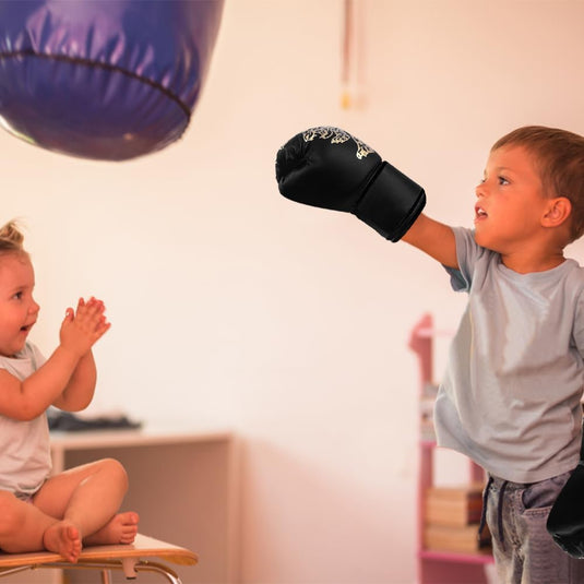 Bokshandschoenen voor kinderen, junior sparringhandschoenen, bokshandschoenen, kinderbokshandschoenen, PU bokshandschoenen, junior sparringhandschoenen, leeftijdsgroep 3-12 jaar, bokstraining - happygetfit.com