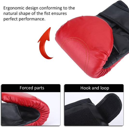 Bokshandschoenen voor training rood zwart - happygetfit.com