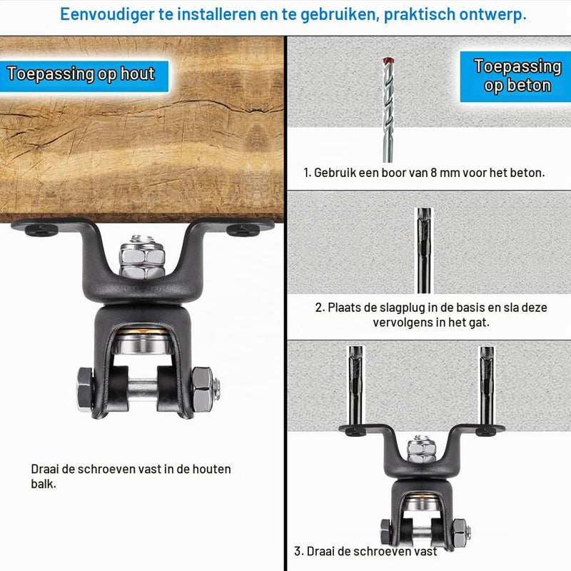 Load image into Gallery viewer, Bokszak ophangset met 360 graden draaibare plafondbeugel en 4 kettingen – bokszakbevestiging – boksaccessoires - happygetfit.com
